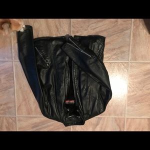Ladies leather motorcycle coat